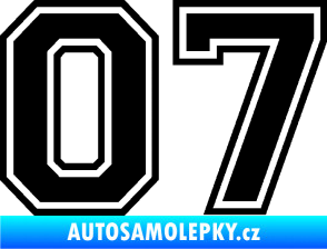 Samolepka Startovní číslo 07 typ 4 černá
