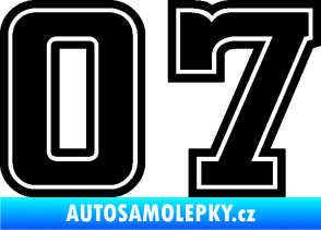 Samolepka Startovní číslo 07 typ 5 černá