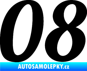 Samolepka Startovní číslo 08 typ 3 černá
