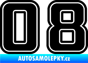 Samolepka Startovní číslo 08 typ 5 černá
