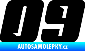 Samolepka Startovní číslo 09 typ 6 černá