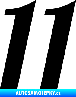 Samolepka Startovní číslo 11 typ 3   černá