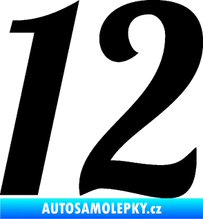 Samolepka Startovní číslo 12 typ 3    černá