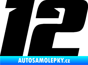 Samolepka Startovní číslo 12 typ 6 černá