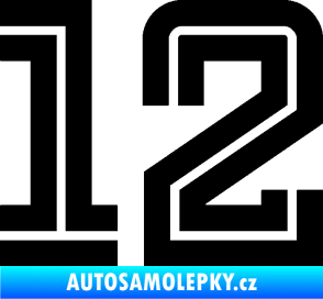 Samolepka Startovní číslo 12 typ 7 černá
