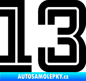 Samolepka Startovní číslo 13 typ 7 černá