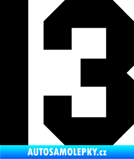 Samolepka Startovní číslo 13 černá