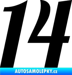 Samolepka Startovní číslo 14 typ 3      černá