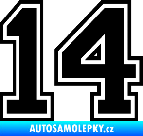 Samolepka Startovní číslo 14 typ 4 černá