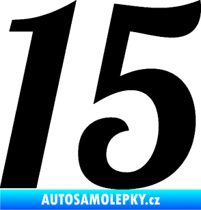 Samolepka Startovní číslo 15 typ 3      černá