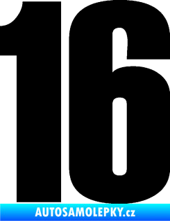 Samolepka Startovní číslo 16 typ 2   černá