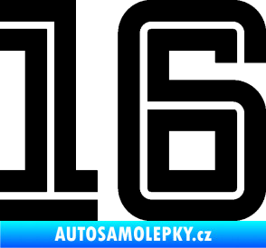 Samolepka Startovní číslo 16 typ 7 černá