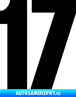 Samolepka Startovní číslo 17 typ 2    černá