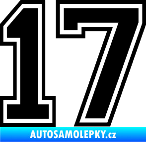 Samolepka Startovní číslo 17 typ 4 černá