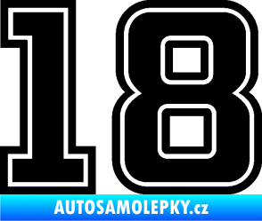 Samolepka Startovní číslo 18 typ 5 černá