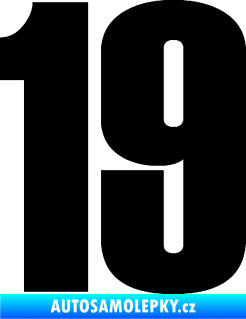 Samolepka Startovní číslo 19 typ 2      černá