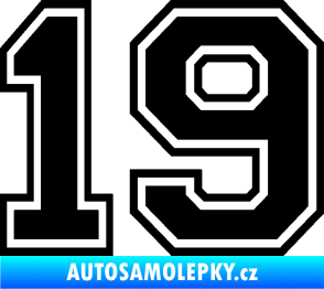 Samolepka Startovní číslo 19 typ 4 černá