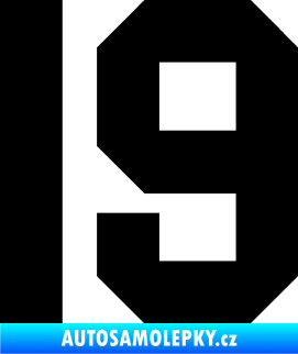 Samolepka Startovní číslo 19 černá