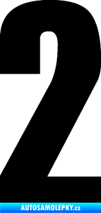 Samolepka Startovní číslo 2 typ 2   černá