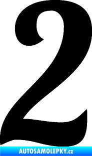 Samolepka Startovní číslo 2 typ 3 černá