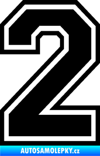 Samolepka Startovní číslo 2 typ 4 černá