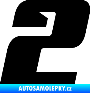 Samolepka Startovní číslo 2 typ 6 černá