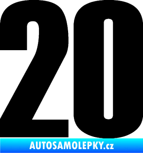 Samolepka Startovní číslo 20 typ 2       černá