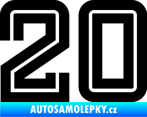 Samolepka Startovní číslo 20 typ 7 černá