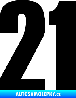 Samolepka Startovní číslo 21 typ 2        černá