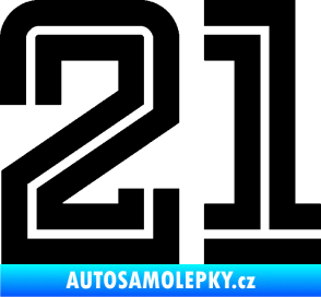 Samolepka Startovní číslo 21 typ 7 černá