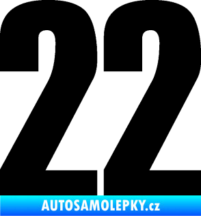 Samolepka Startovní číslo 22 typ 2         černá