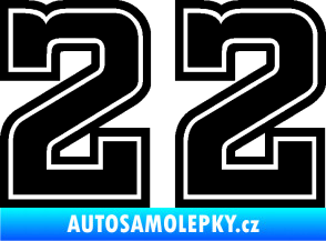 Samolepka Startovní číslo 22 typ 5 černá
