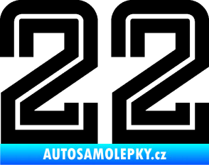 Samolepka Startovní číslo 22 typ 7 černá