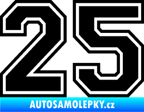 Samolepka Startovní číslo 25 typ 4 černá