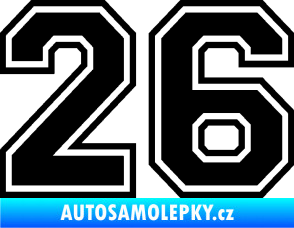 Samolepka Startovní číslo 26 typ 4 černá