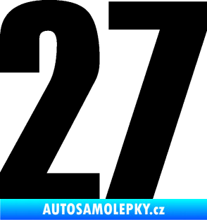 Samolepka Startovní číslo 27 typ 2     černá
