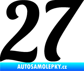 Samolepka Startovní číslo 27 typ 3 černá