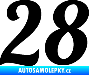 Samolepka Startovní číslo 28 typ 3 černá