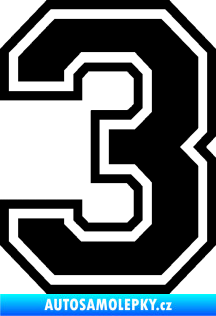 Samolepka Startovní číslo 3 typ 4 černá