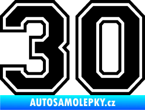 Samolepka Startovní číslo 30 typ 4 černá