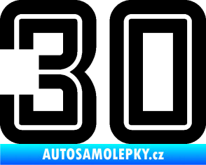 Samolepka Startovní číslo 30 typ 7 černá