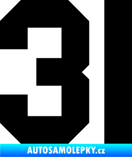 Samolepka Startovní číslo 31 černá