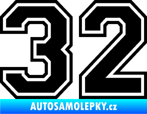 Samolepka Startovní číslo 32 typ 4 černá