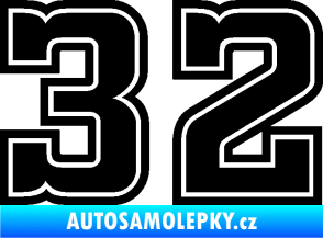 Samolepka Startovní číslo 32 typ 5 černá