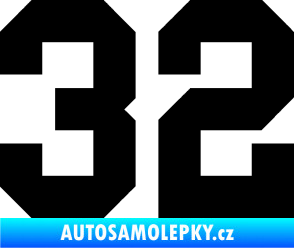 Samolepka Startovní číslo 32 černá