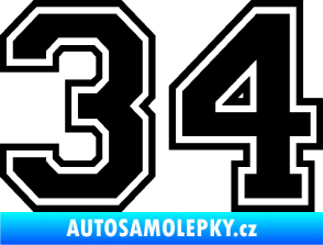 Samolepka Startovní číslo 34 typ 4 černá