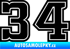 Samolepka Startovní číslo 34 typ 5 černá