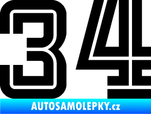 Samolepka Startovní číslo 34 typ 7 černá
