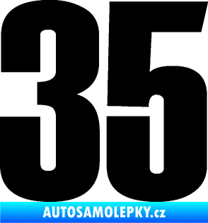 Samolepka Startovní číslo 35 typ 2  černá
