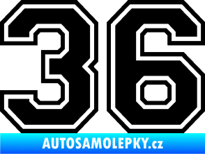 Samolepka Startovní číslo 36 typ 4 černá